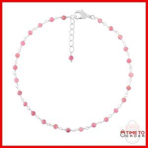 Handmade Gemstone Anklet Adjustable 9+1.5 Inch Boho Summer Jewelry